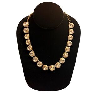 J. Crew Vintage Martha Swarovski Statement Brulee Crystal Necklace 20”